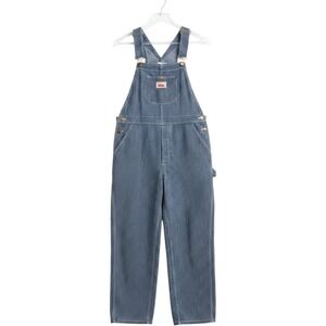 Round House Overalls Youth 18 Blue Hickory Stripe Denim Workwear Farmcore Bibs
